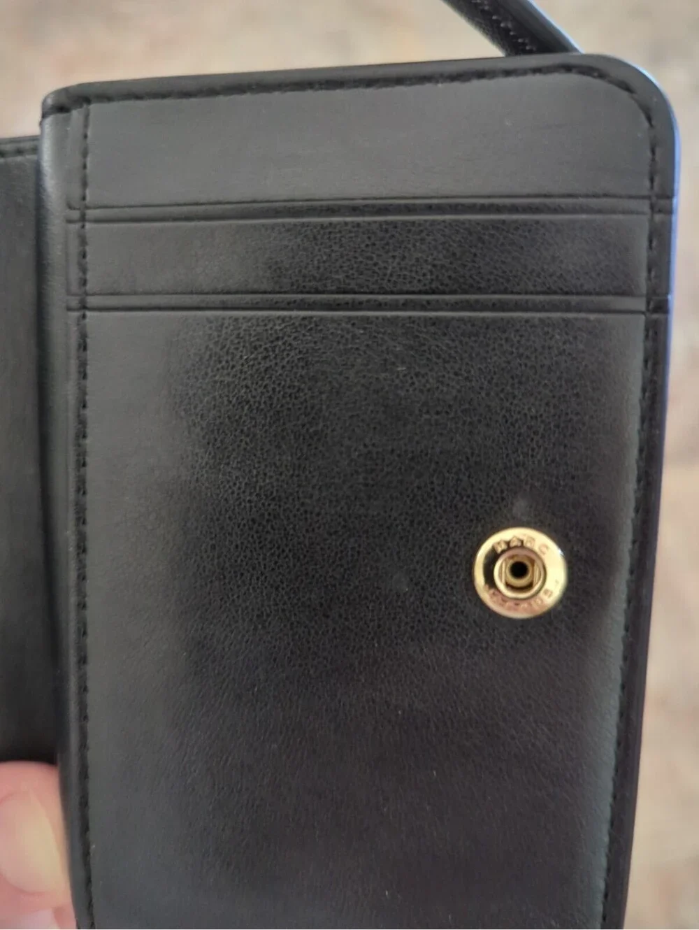 MARC JACOBS Black Saffiano Leather Mini Wallet